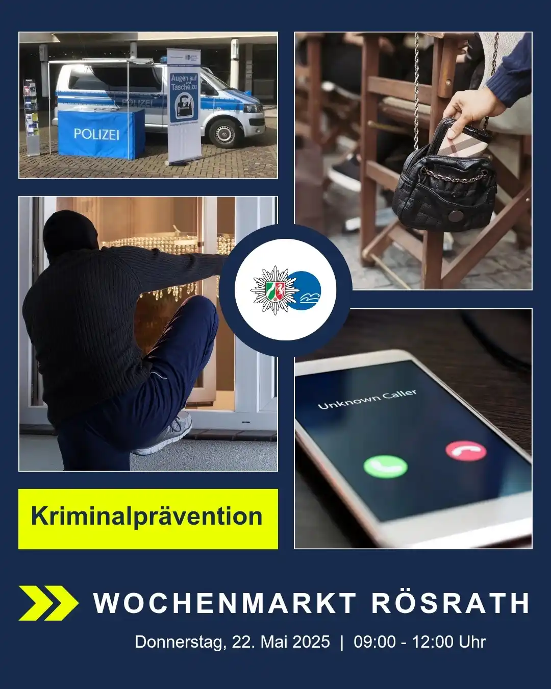 Image from Polizei NRW Rheinisch-Bergischer Kreis: *Infostand der Kriminalprävention in Rösrath ℹ️👮♂️* _Die Kolleginne...