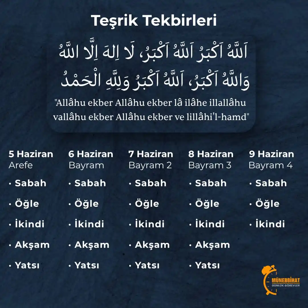 Image from Münebbihat: • Mukayyed tekbîrleri unutmayalım Mutlak tekbîr; herhangi bir vakitle...