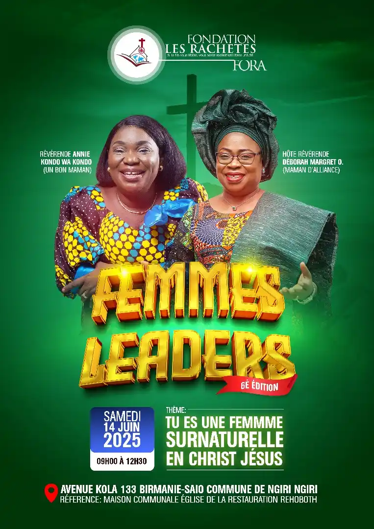 Image from Fondation les Rachetés: ✨ Réunion de Prière - Femmes Leaders ✨ 📅 Date : 14 juin 2025 ⏰ Heure ...