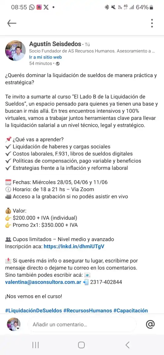 Búsquedas Laborales y Novedades AS RECURSOS HUMANOS post