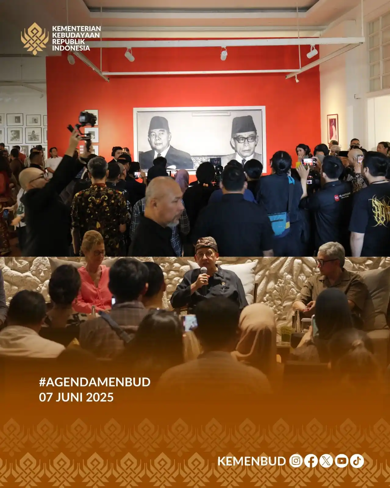 Image from Kementerian Kebudayaan: Dalam kunjungannya ke Galeri Nasional Indonesia dan penutupan Balinale...