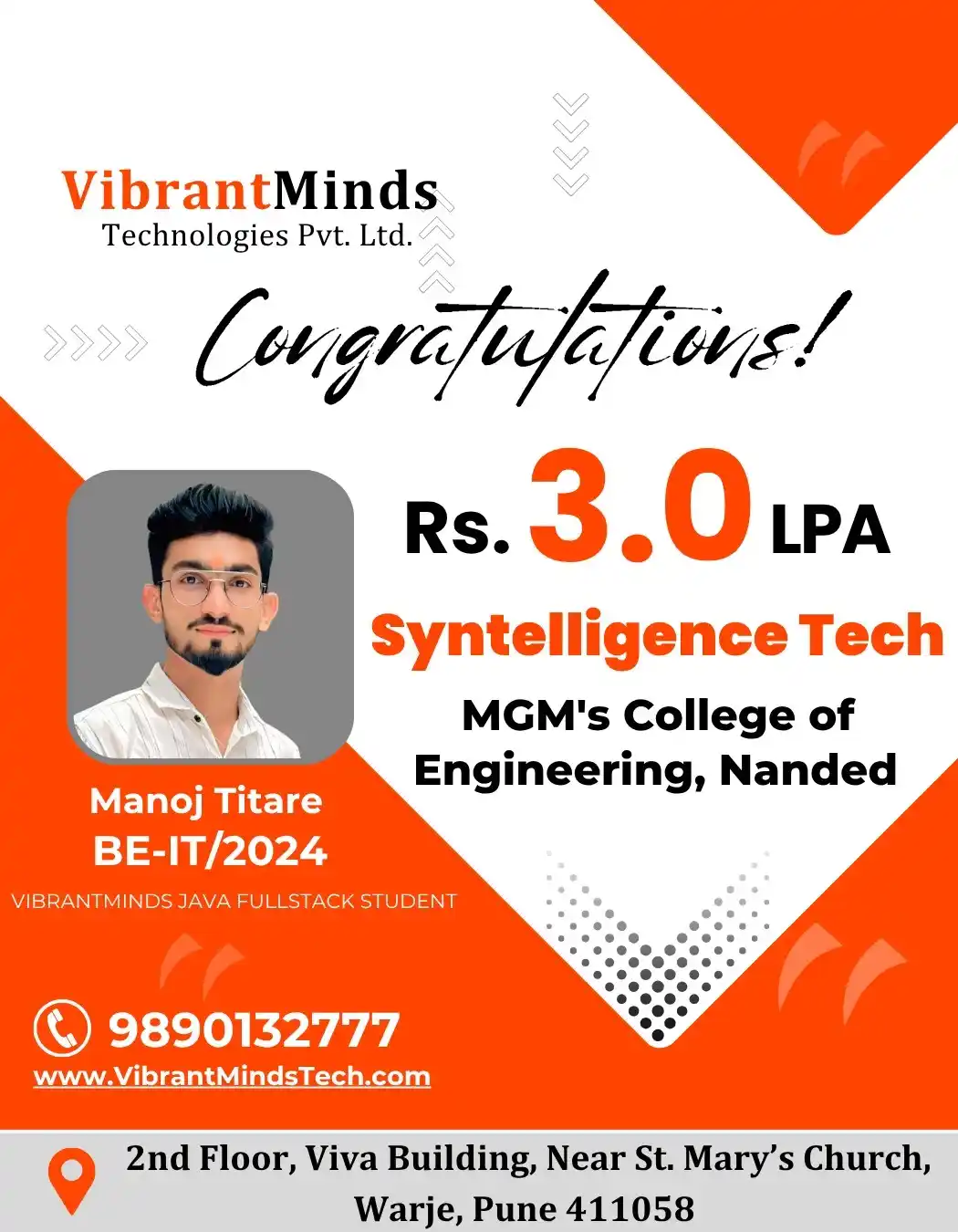 Image from VibrantMinds Technologies Pvt Ltd: ✨ *From Learner to Earner!* 💻🚀 *Big shoutout* to our Java course cha...
