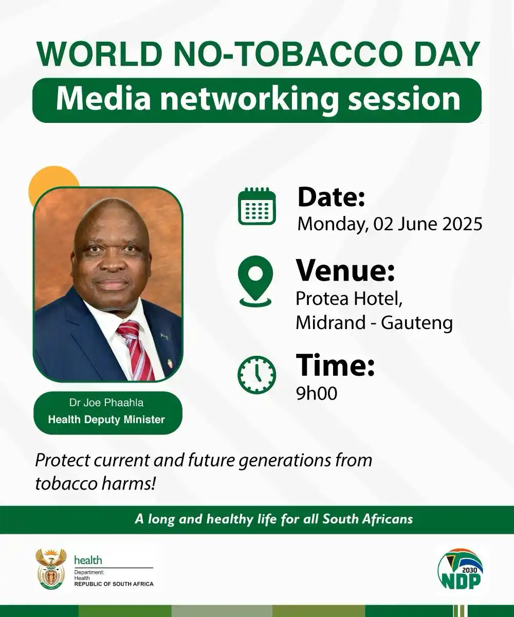 Image from HealthZA: Health Deputy Minister Dr Joe Phaahla invites you to join him at the <...
