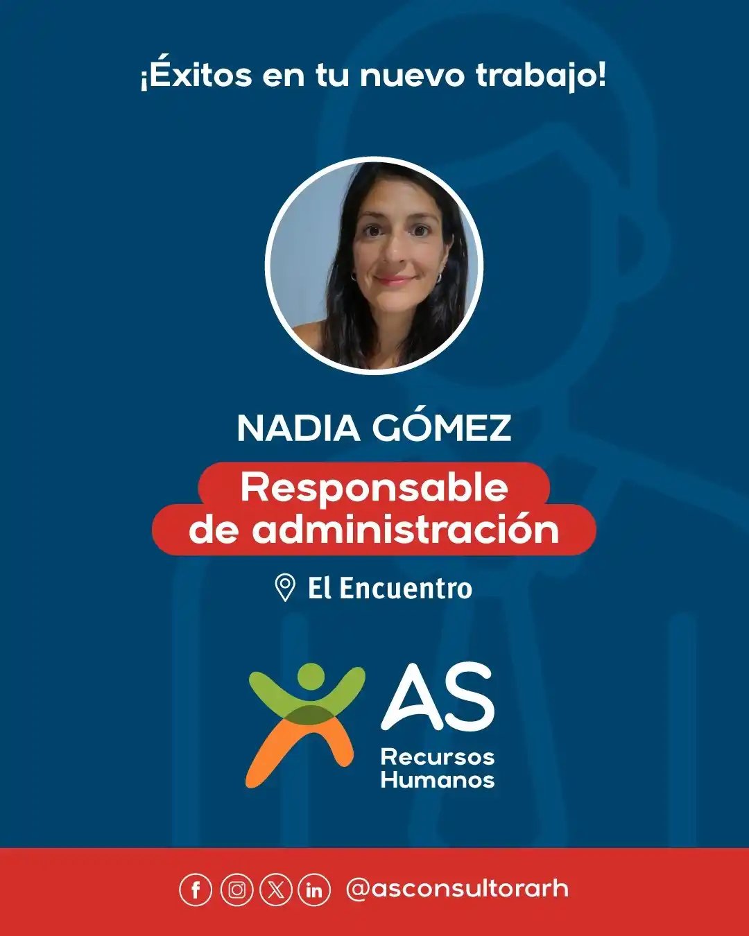 Image from Búsquedas Laborales y Novedades AS RECURSOS HUMANOS: Hoy celebramos un nuevo ingreso 👏 Nos alegra compartir que Nadia Gom...