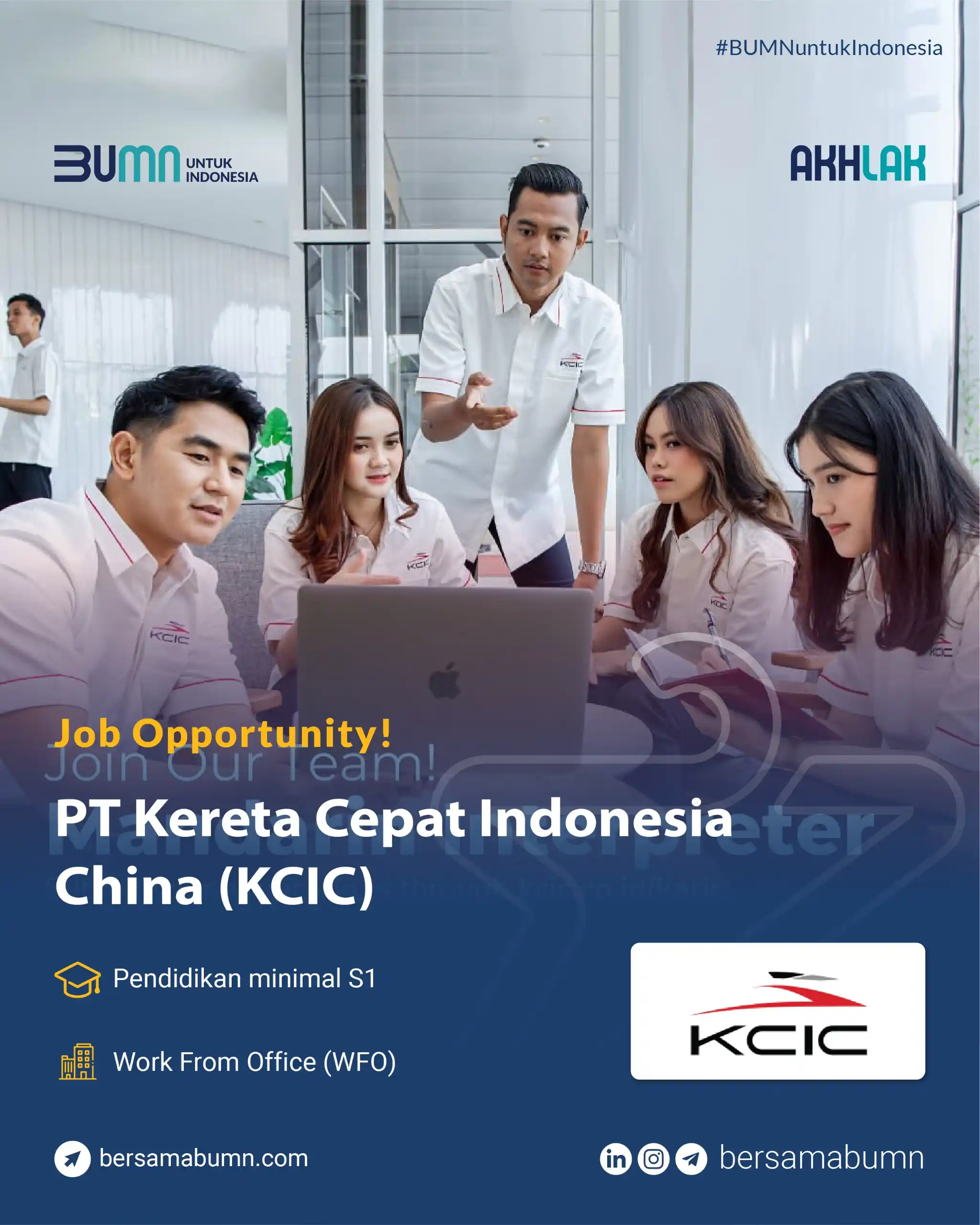 Image from Rekrutmen Bersama BUMN: Lowongan Kerja BUMN PT Kereta Cepat Indonesia China (KCIC) Lihat info...