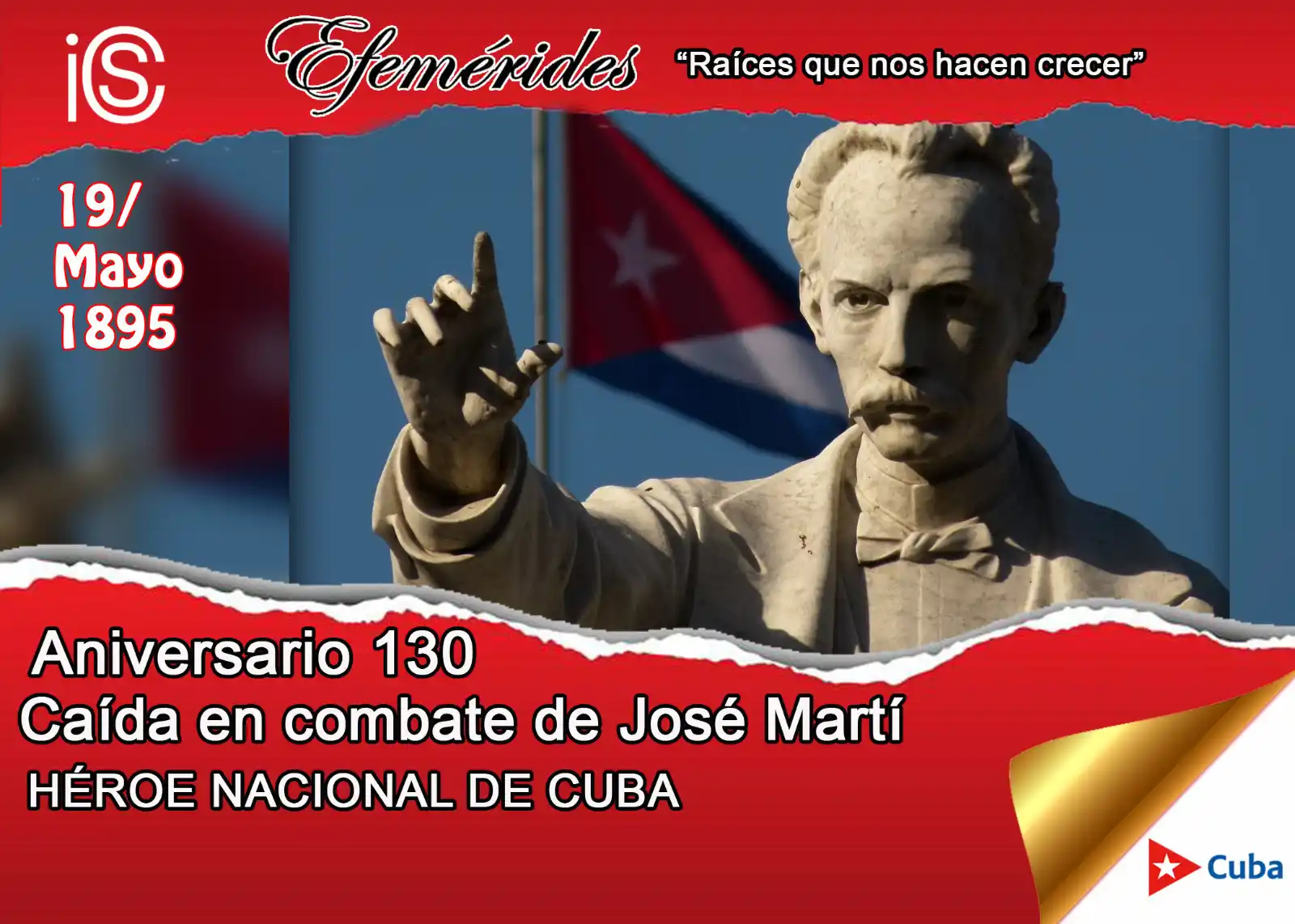 Image from ICS Cuba: 🇨🇺A 130 años de su caída en combate, toda Cuba evoca el legado del A...