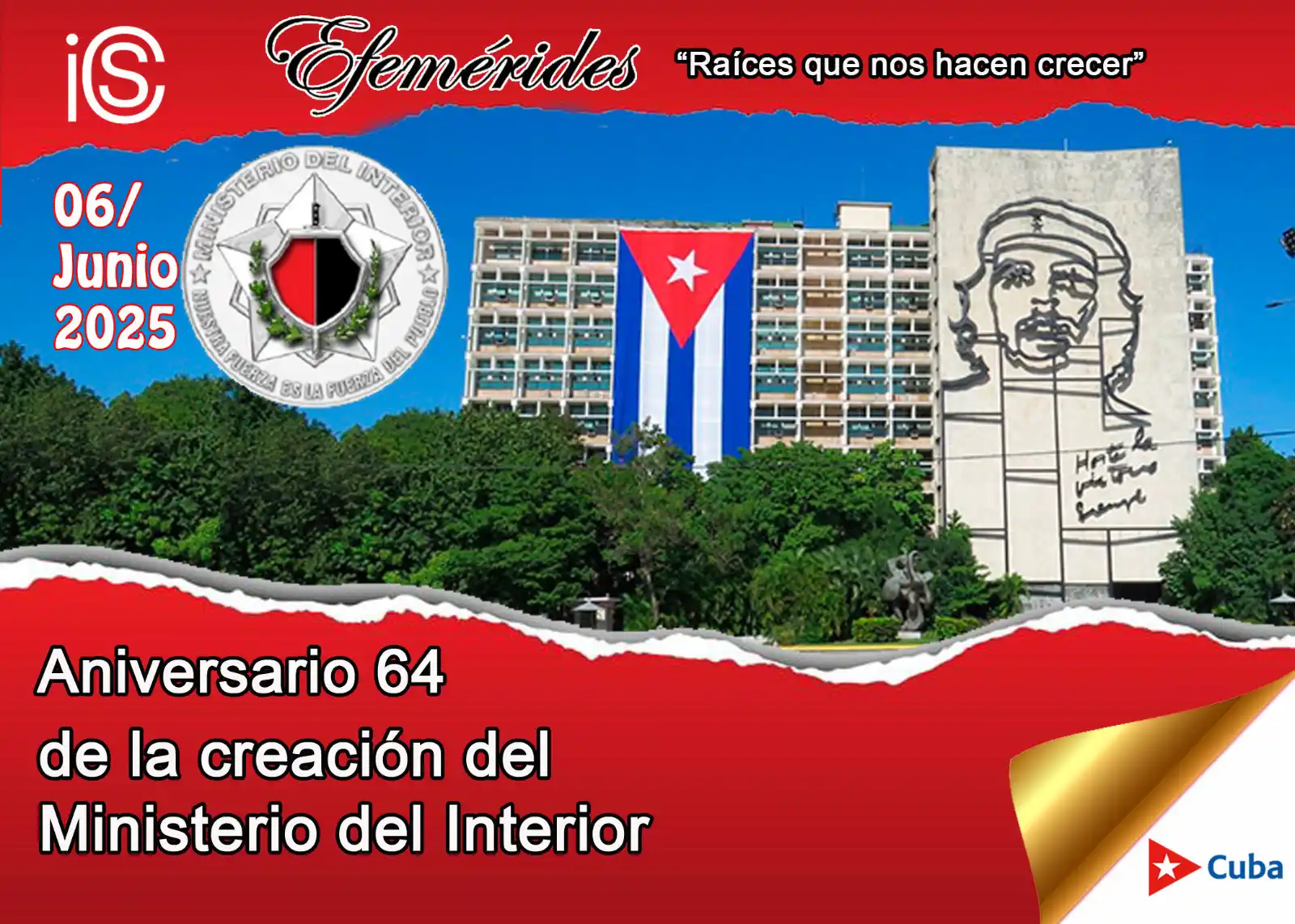 Image from ICS Cuba: 🇨🇺Los trabajadores del Ministerio del Interior celebran 6️⃣4️⃣ años ...