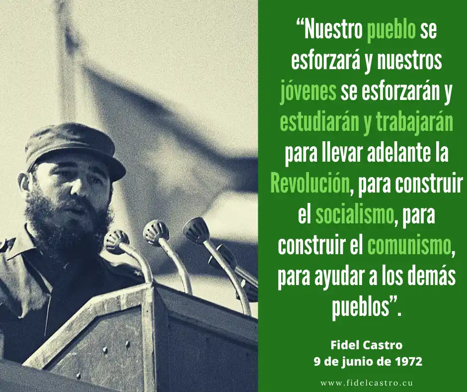 Image from ICS Cuba: 🗣️El 9 de junio de 1972 el Comandante en Jefe Fidel Castro pronunció ...