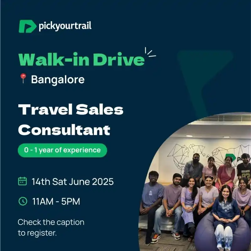 Image from Qtree Technologies - Job Openings: We’re hosting a walk-in drive for Travel Sales Consultants, perfect fo...