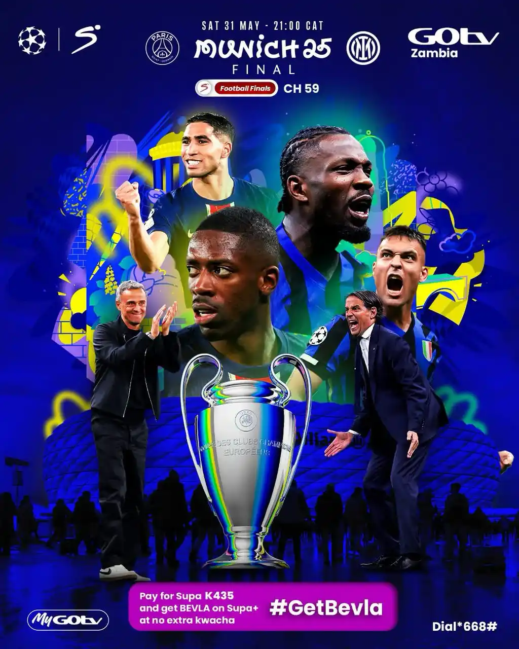 Image from GOtv Zambia: All roads lead to Munich!!! Champions League final day is here!! Who i...