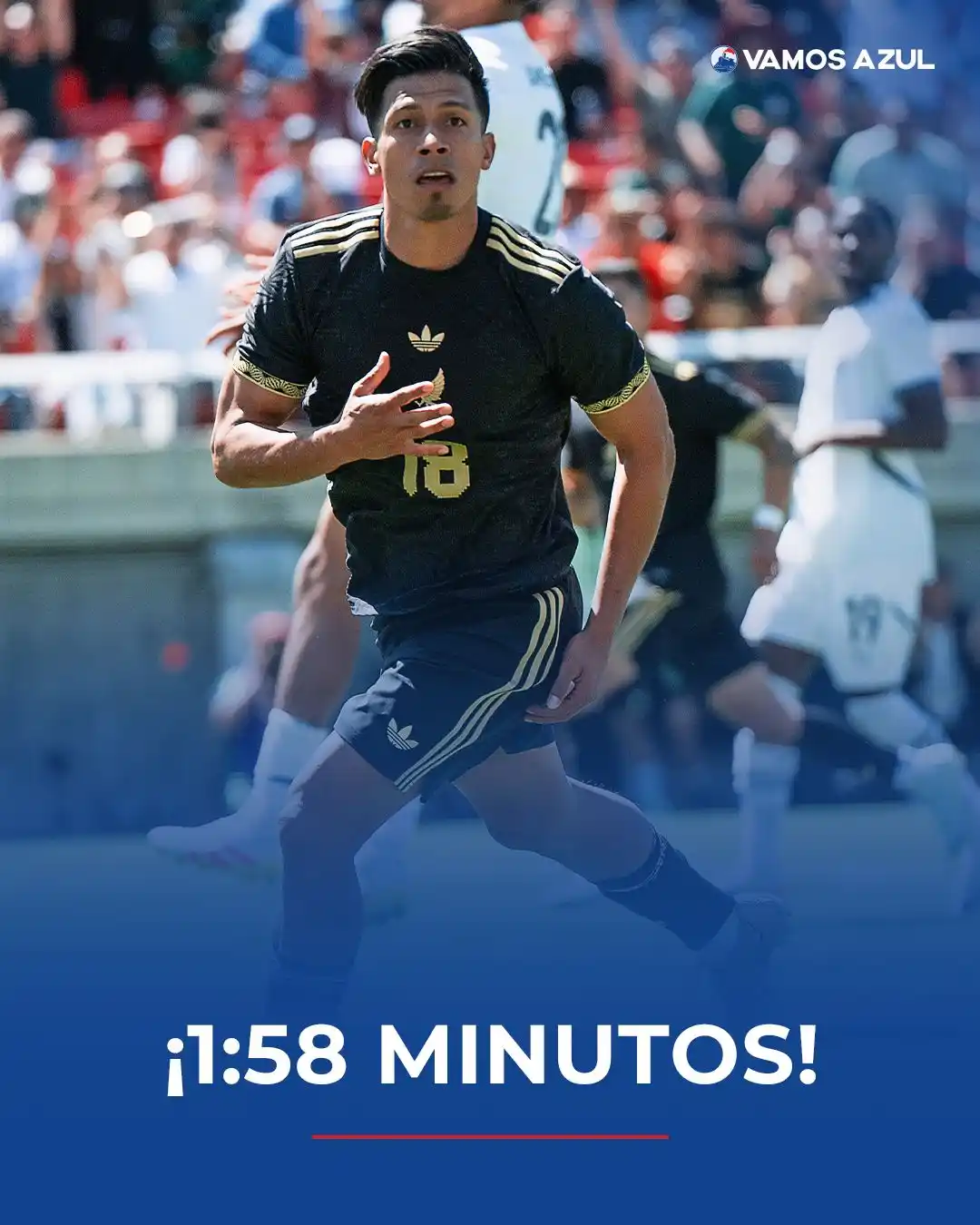 Image from Vamos Azul: ¡DON ÁNGEL SEPÚLVEDA! 🫡💙 A nuestro delantero solo le bastaron 1:58 ...