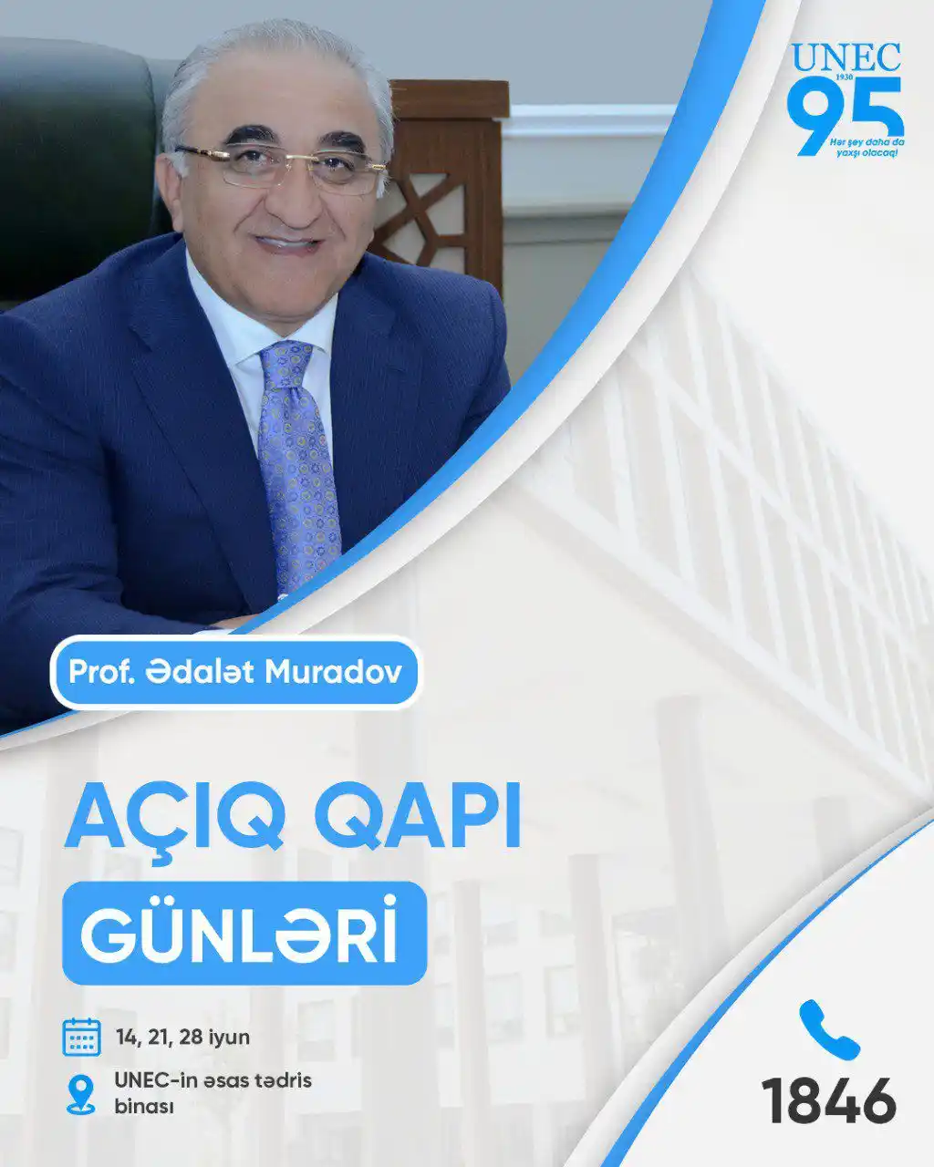 Image from UNEC: *UNEC-də hər imtahan sessiyasında olduğu kimi, bu sessiyada da həftəni...