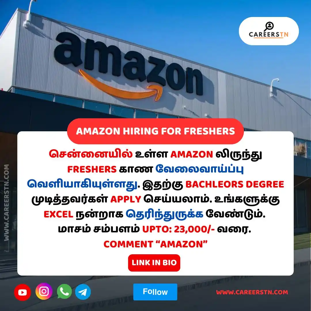 Image from CareersTN: 🚨 Amazon is Hiring in Chennai! 🚨 🎥 Role: Digital Content Associate...