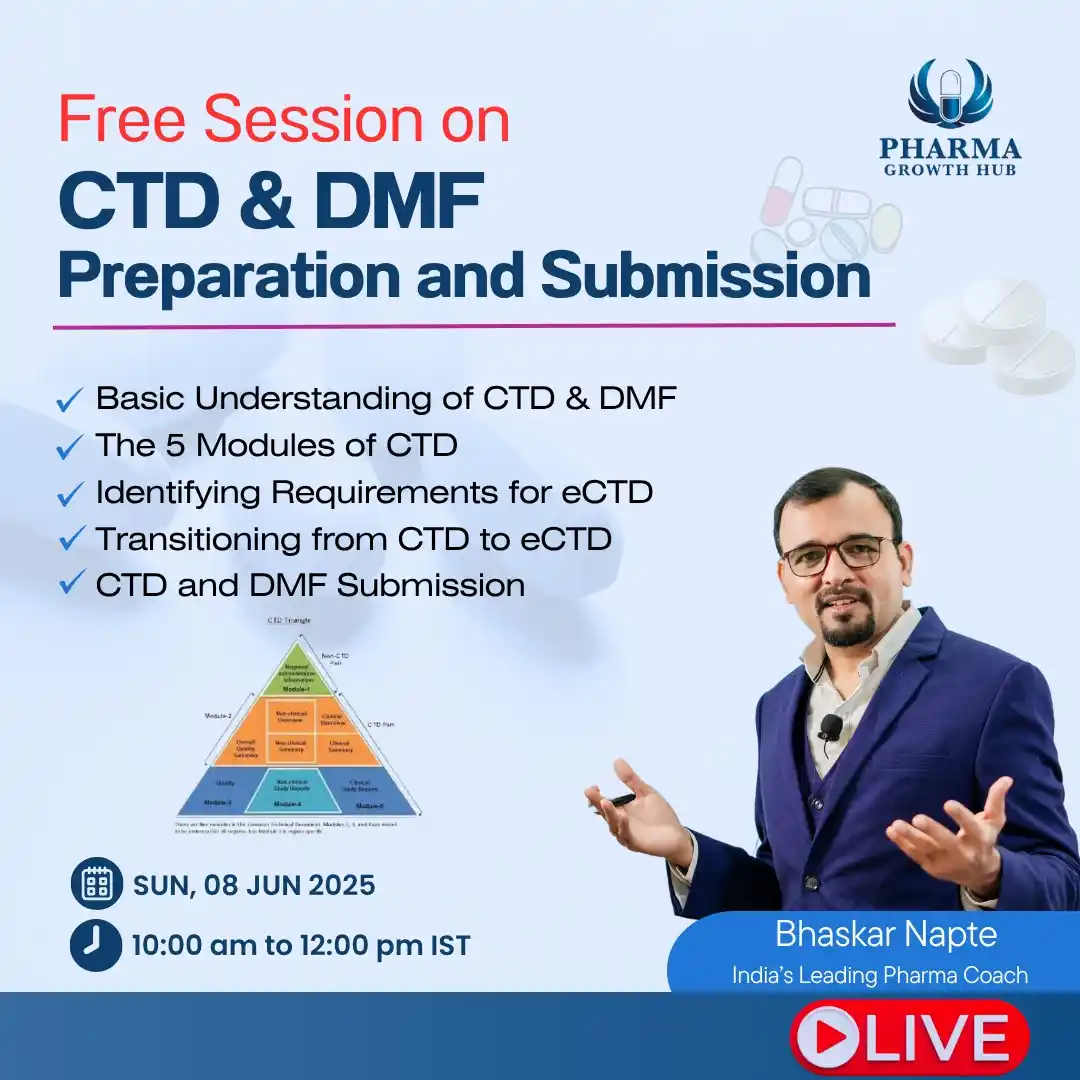 Image from Pharma Jobs Fresher And Experienced (Pharmajobalert.In): *Free Training on CTD and DMF Preparation & Submission* 🗓 *Sunday, 8...