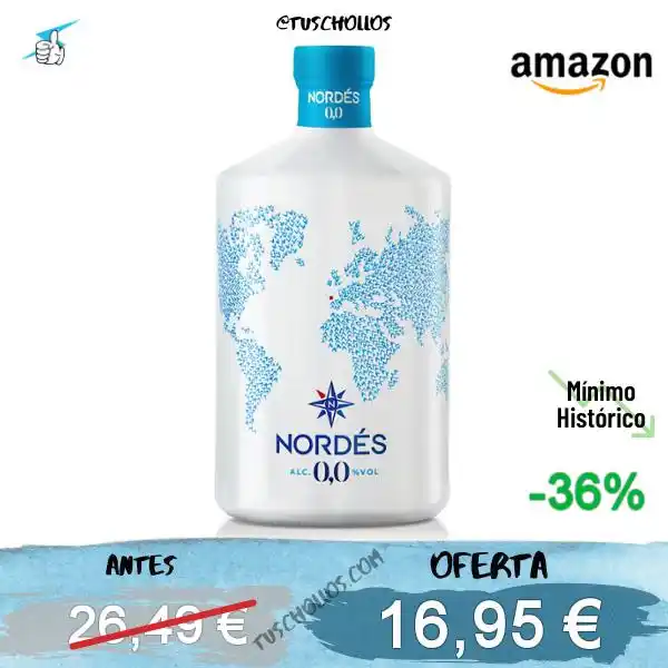 Image from Tuschollos - Ofertas, Chollos Y Gangas Todos Los Días De Amazon, Miravia Y Aliexpress!!!: 🍸 *GANGA NORDÉS 0,0% SIN ALCOHOL BOTELLA 70CL!!* <a class="text-blue-...