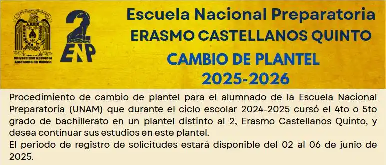 Image from ENP2unam: Proceso de cambio de plantel para estudiantes que deseen continuar sus...