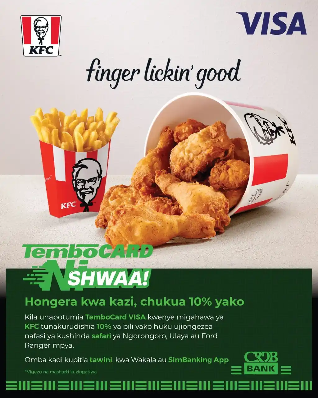Image from CRDB Bank Plc: Ofa ya kila Jumamosi na Jumapili Ukifika zako @kfctanzania weekend h...