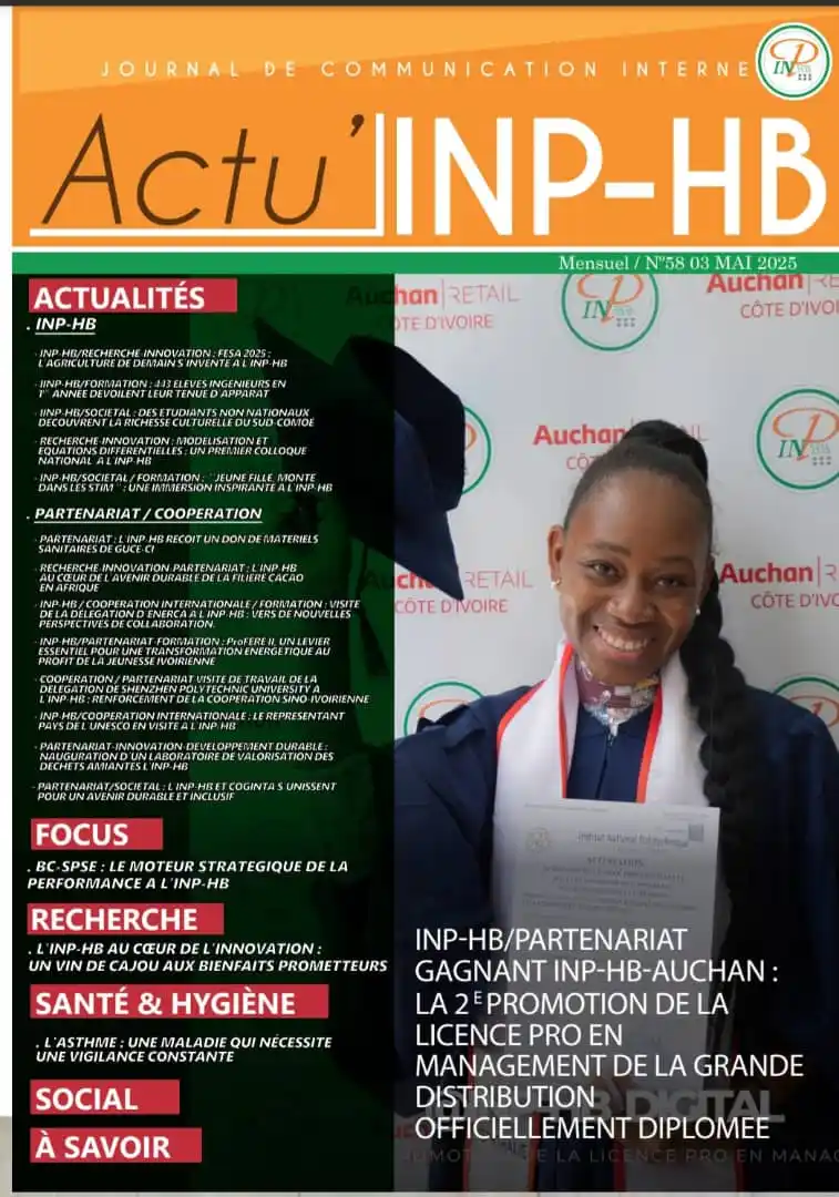 Image from INP-HB Officiel: Retrouvez l'actu 58 du journal interne de l'INP-HB. Lire en cliquant s...