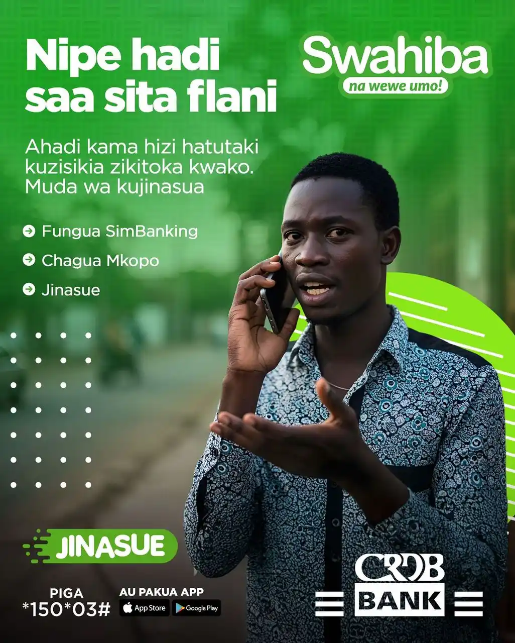 Image from CRDB Bank Plc: Saa sita mbali sana kaka! Daka hadi milioni 1 kupitia Mkopo wa Jinasu...