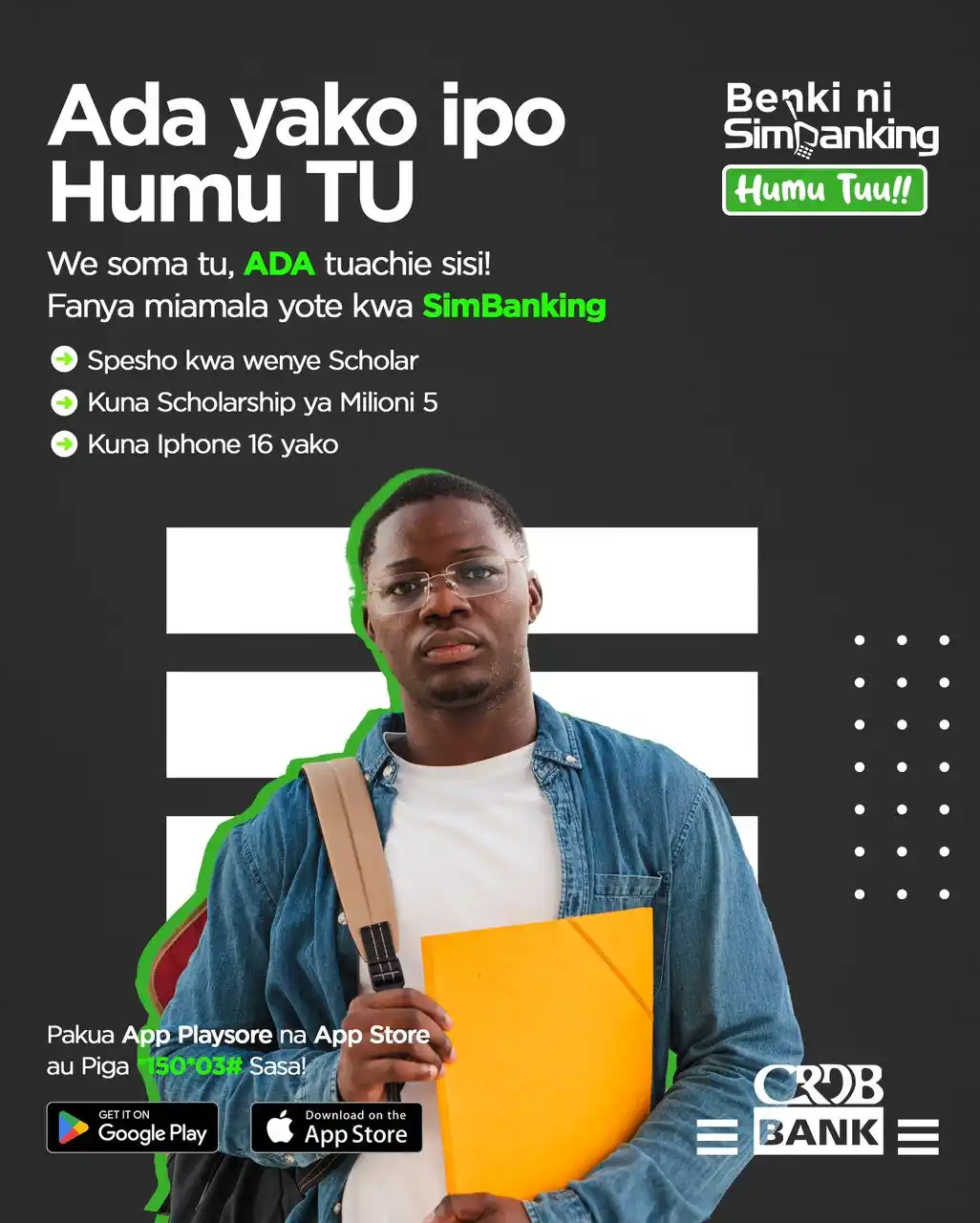 Image from CRDB Bank Plc: Scholar Account + SimBanking = Mazawadi Mwanascholar, miamala yako ya...