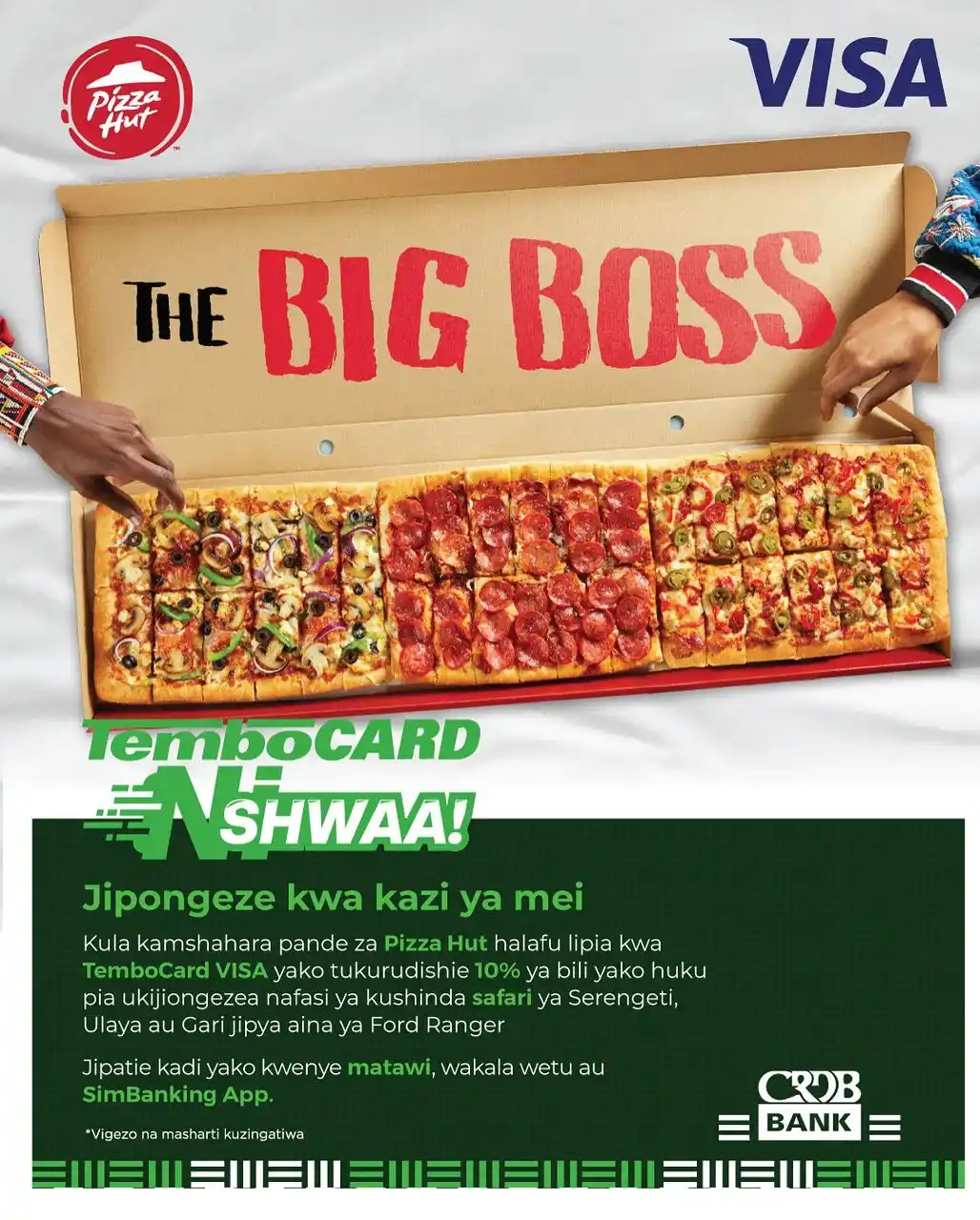 Image from CRDB Bank Plc: Tusogee @pizzahuttz na familia jamani kuna ofa Endelea kutumia kadi z...
