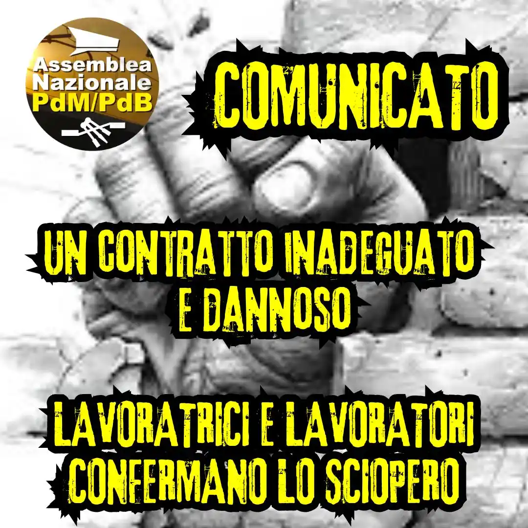 Image from Assemblea Nazionale PdM/PdB: ❗ *COMUNICATO* ❗ `UN CONTRATTO INADEGUATO E DANNOSO`
 `LAVORATRICI E L...