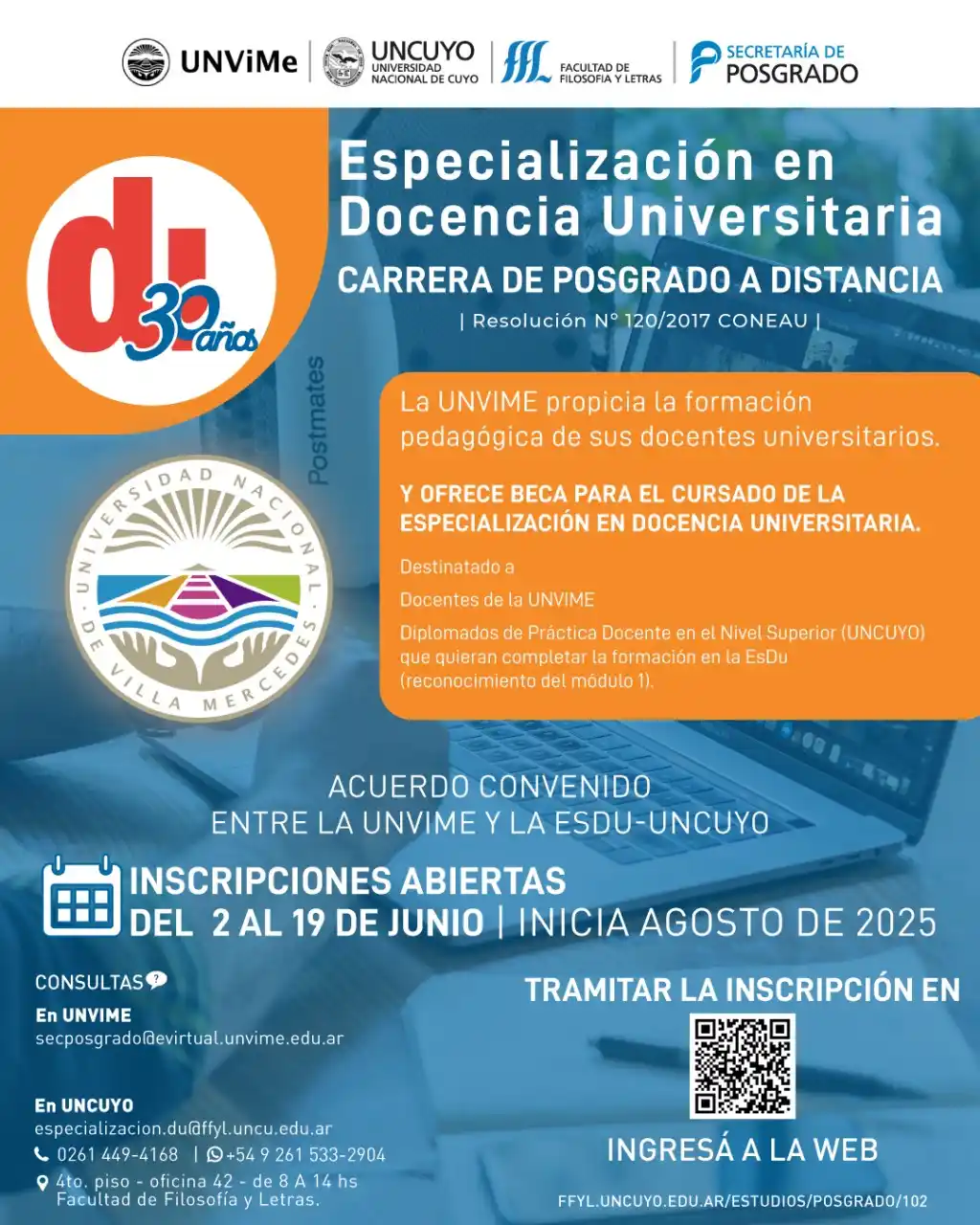 Image from Desarrollo Profesional (MuniVM): 🏫 La UnViMe en convenio con la Facultad de Filosofía y Letras de la U...