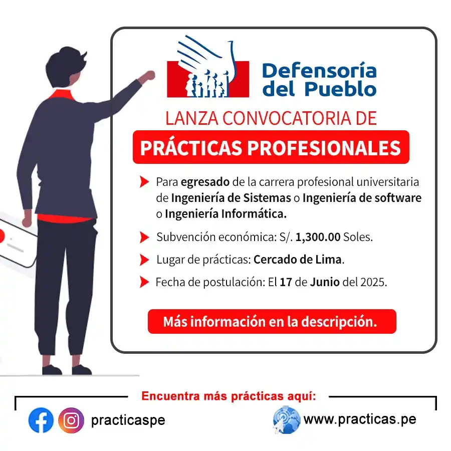 Image from Prácticas Profesionales Perú: 🎯 Prácticas en DEFENSORIA DEL PUEBLO - Lima Más información 👉 http...