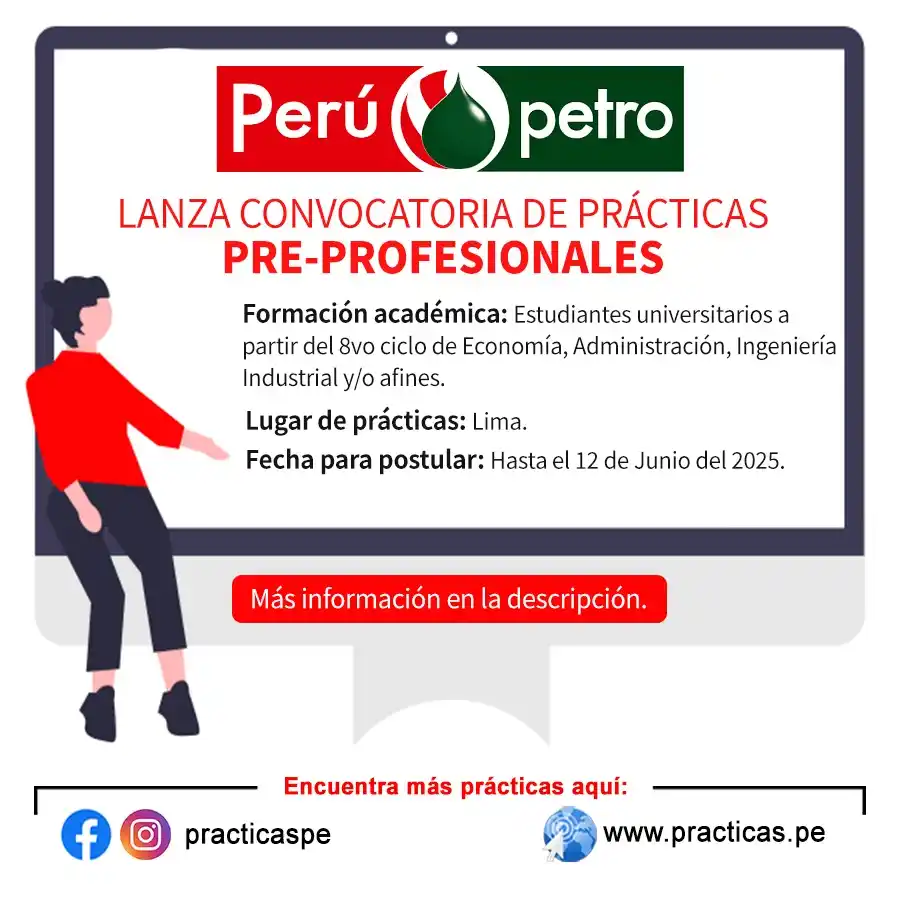 Image from Prácticas PreProfesionales Perú: 🎯 Prácticas en PERÚPETRO - Lima Más información 👉 https://www.prac...