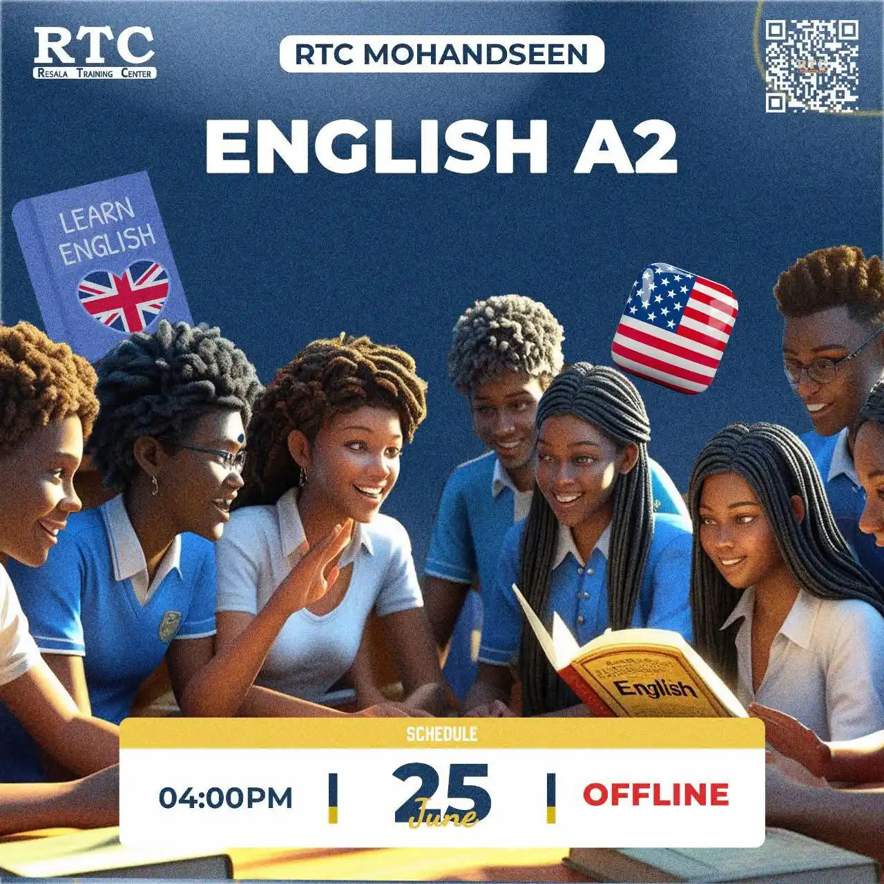 Image from Refugees & Immigrants in Egypt 🫱🏽🫲🏻اللاجئون و المهاجرون في مصر: عايز تطور لغتك الإنجليزية وتتكلم بثقة؟ يبقى مكانك معانا فى RTC Mohands...