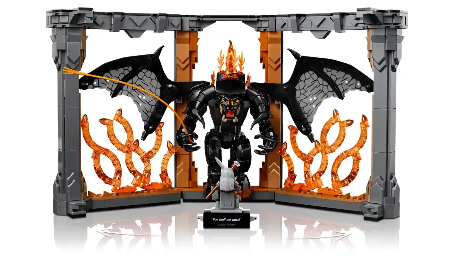 Image from Zusammengebaut: Mit dem neuen Set LEGO Icons 10367 Der Herr der Ringe: Balrog-Bücherst...