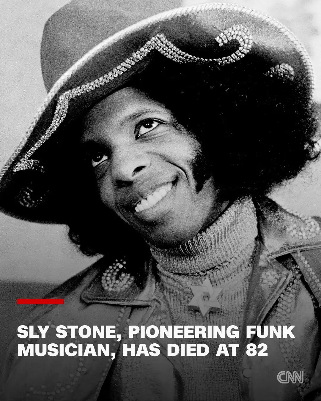 Image from CNN: Sly Stone, the enigmatic leader of the influential 1960s band Sly and ...