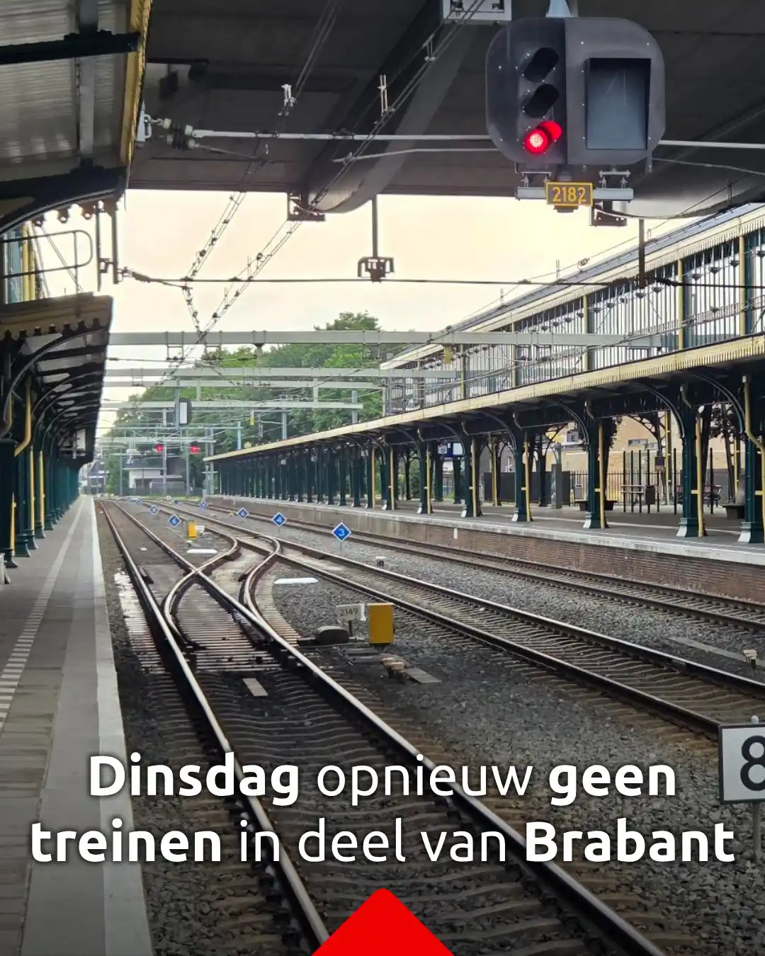 Image from Omroep Brabant: *Dinsdag opnieuw geen treinen in deel van Brabant door NS-stakingen* ...