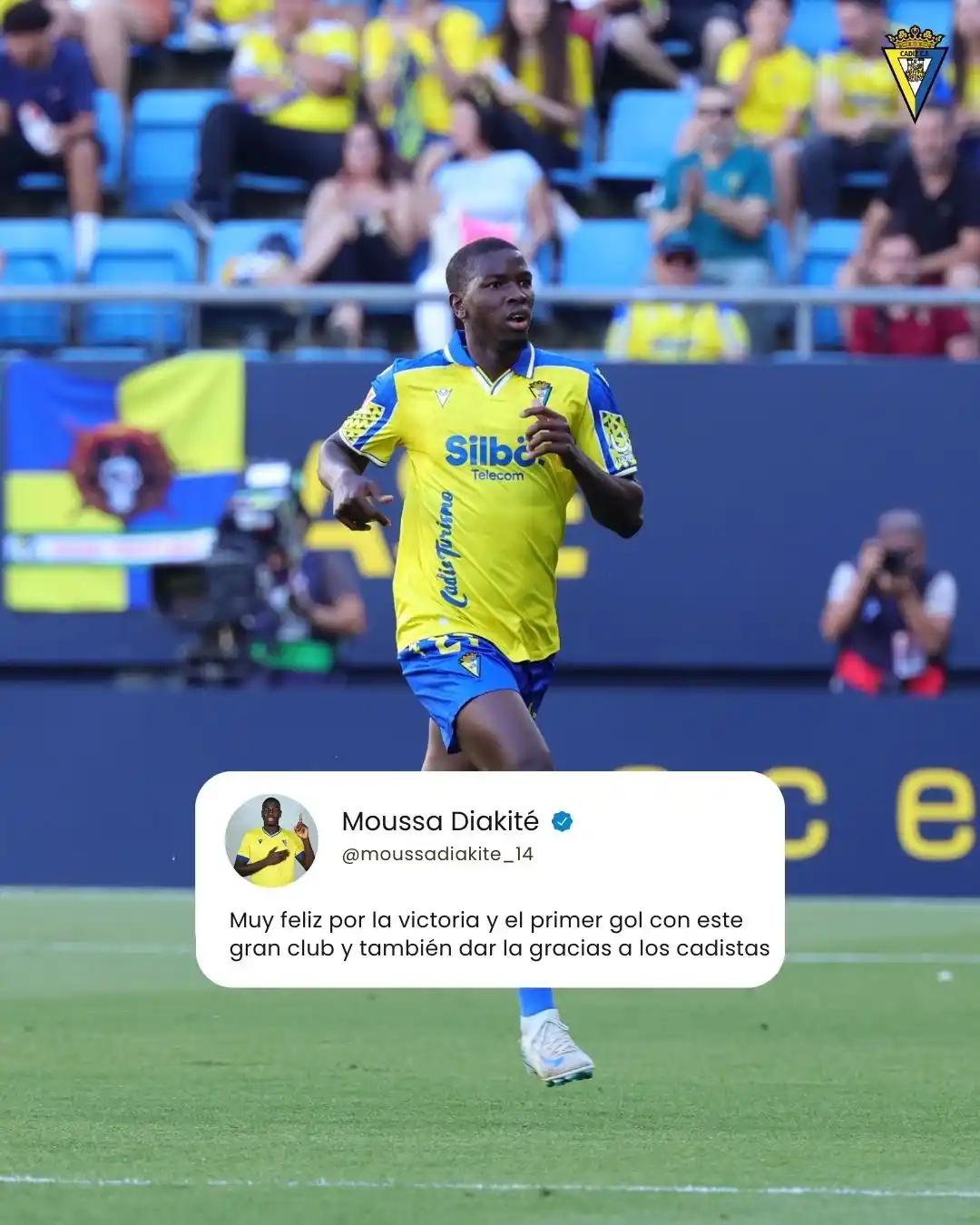 Image from Cádiz Club de Fútbol: 😄 La felicidad de Moussa Diakité tras el <a class="text-blue-500 hove...