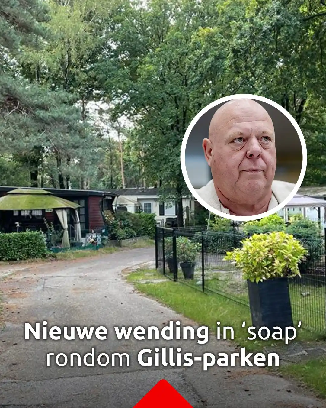 Image from Omroep Brabant: *Problemen dreigen met overname parken Peter Gillis* Bij de rechtbank...