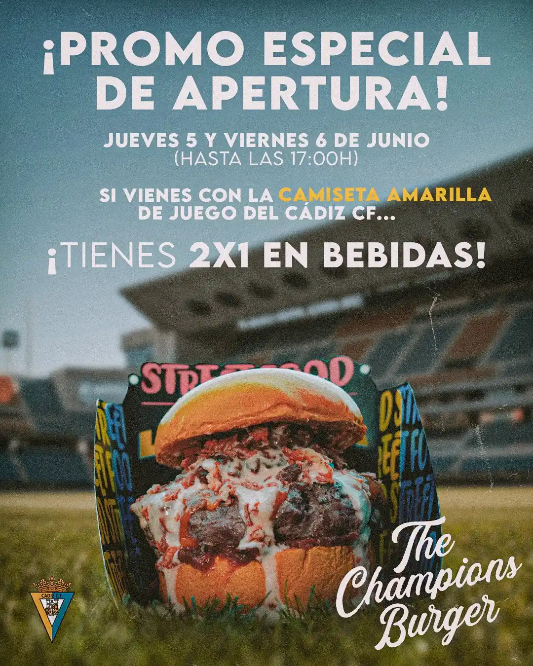Image from Cádiz Club de Fútbol: 🎉 ¡Promo especial de apertura en el estadio! 📅 Jueves 5 (de 18:00h a...