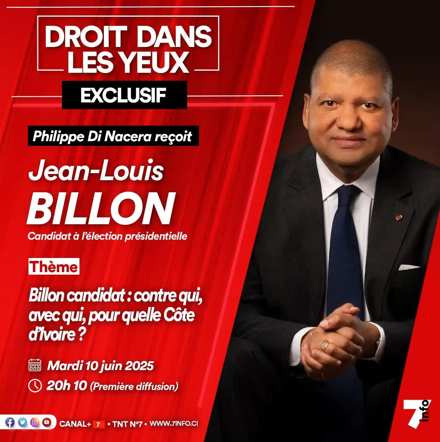 Image from Jean-Louis Billon: *📺 RDV ce mardi 10 juin à 20h10 sur 7info !* Je serai l’invité de Ph...