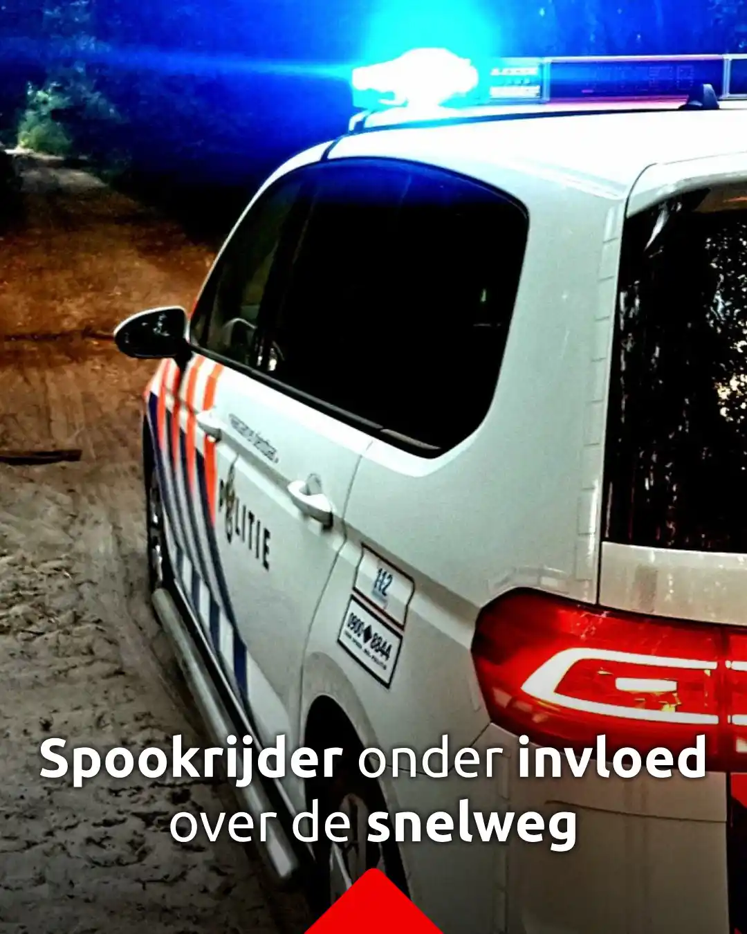 Image from Omroep Brabant: *Spookrijder onder invloed over de snelweg: verkeer ontsnapt aan botsi...