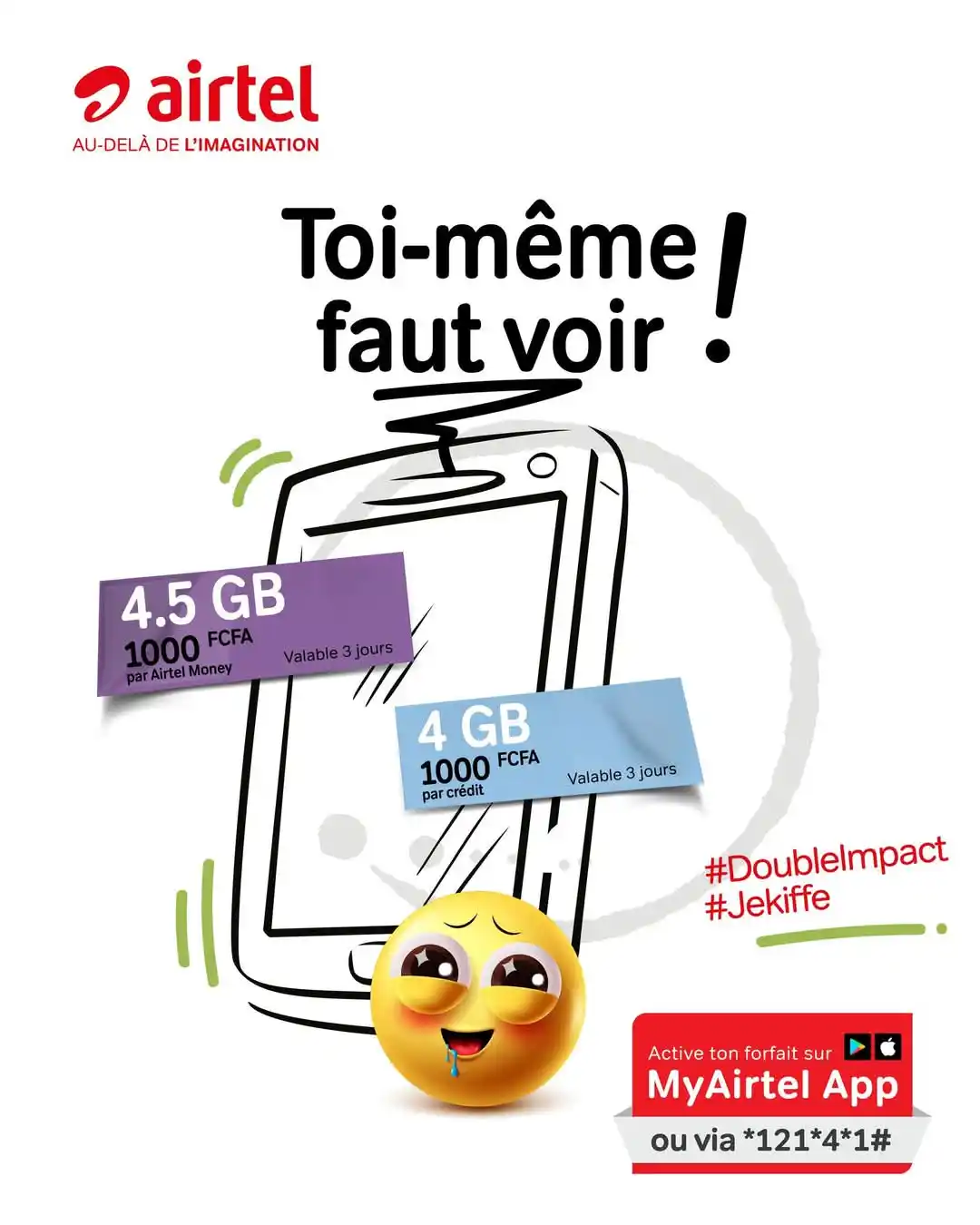 Image from Airtel Congo B: 🎉Avec le Forfait Double Impact, profitez de plus de data à prix mini ...