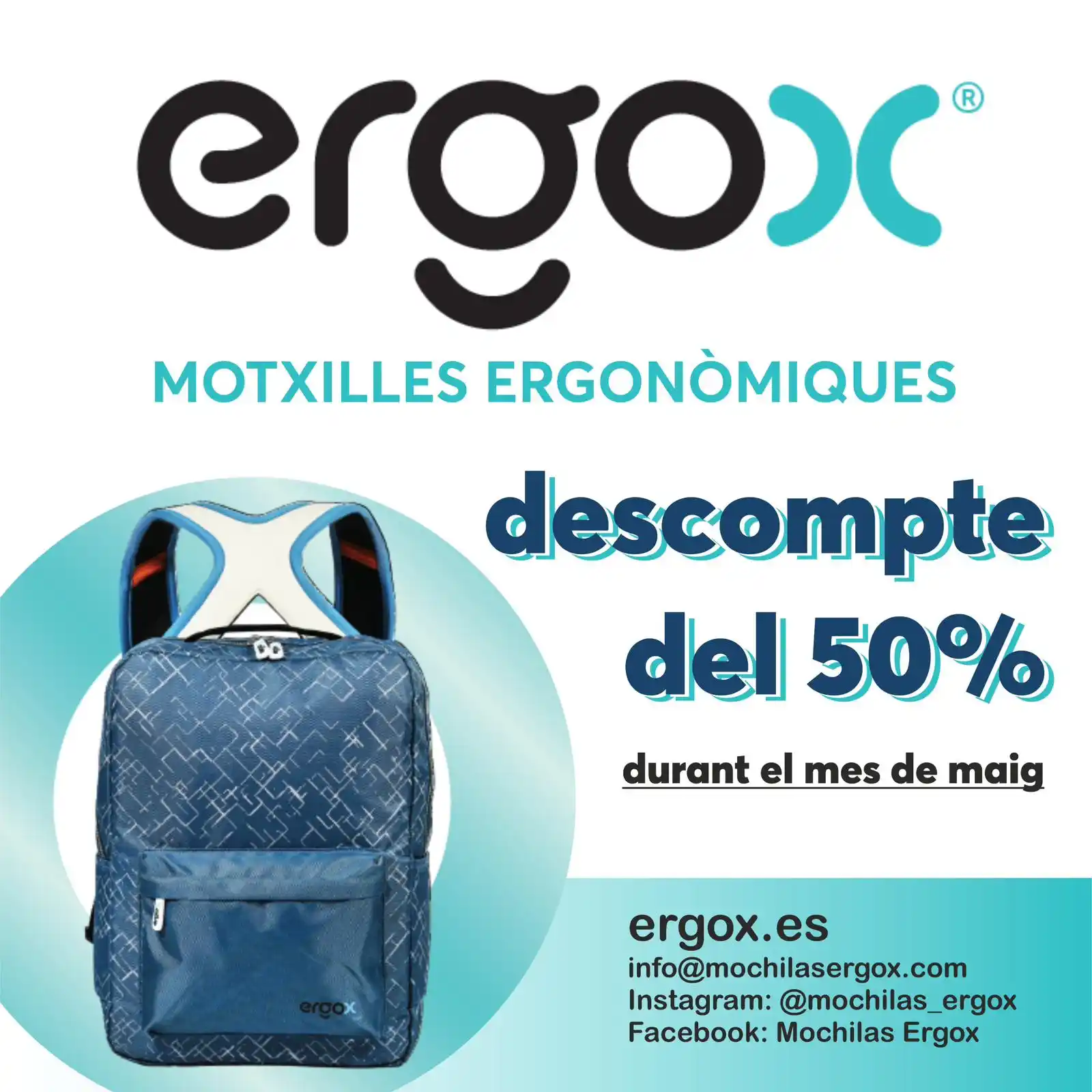 Image from AFA Escola Doctor Serés: Durant tot el mes de maig, aconsegueix un 50% de descompte en motxille...