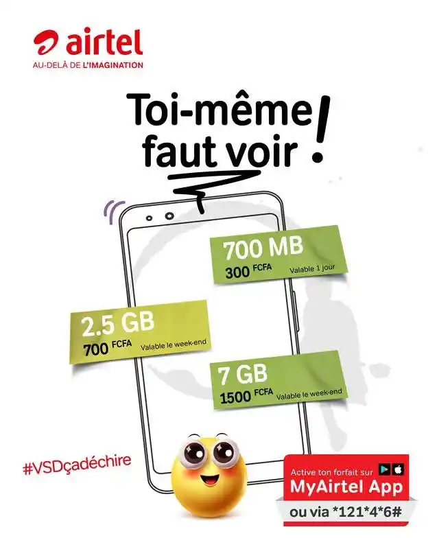 Image from Airtel Congo B: Enfin vendredi!🤗 Snap, scroll, post tes statuts avec les meilleurs fo...