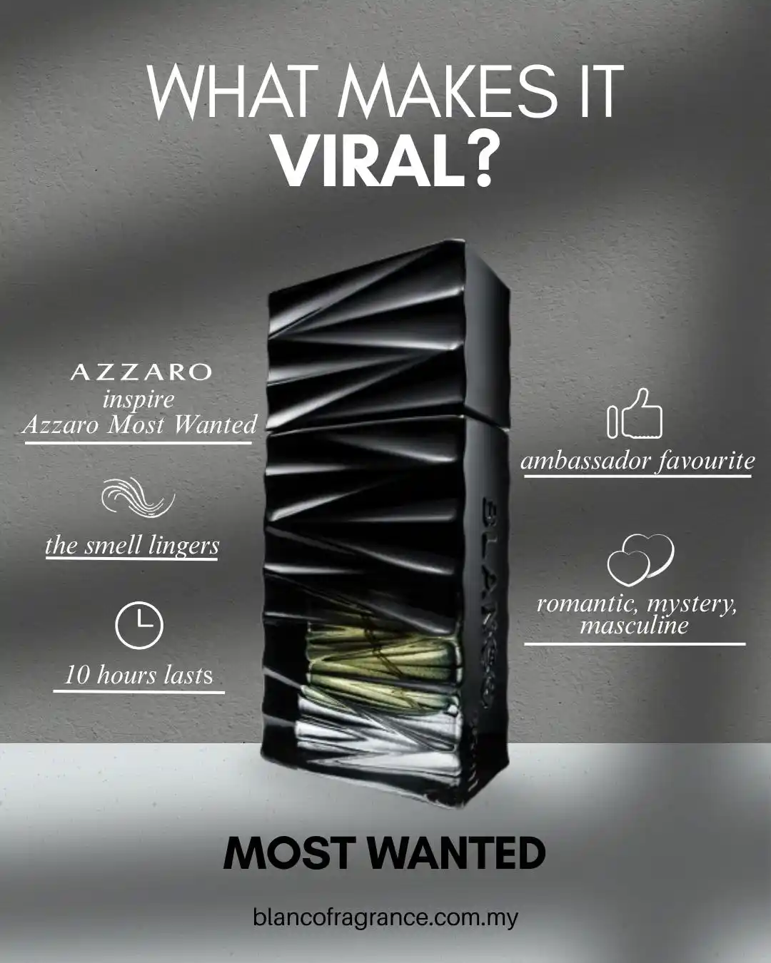 Image from Blanco Fragrance™️: MOST WANTED BLANCO Dupe: Azzaro Most Wanted Notes: Warm Spicy, Amber, ...