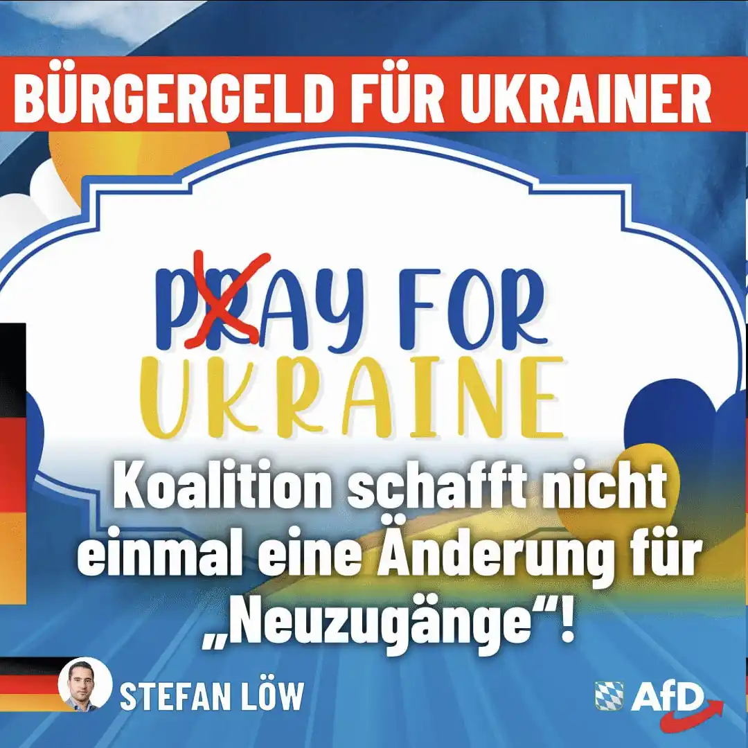 Image from AfD Weiden-Neustadt-Tirschenreuth: Bürgergeld für Ukrainer: Koalition schafft es nicht einmal, den Anspru...
