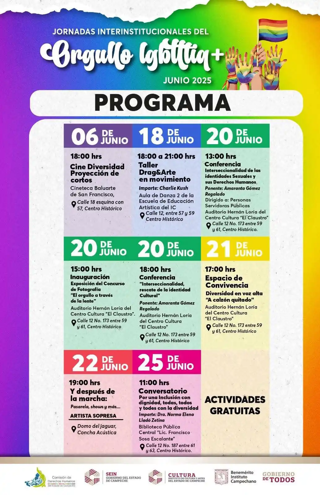 Image from Cartelera Cultural del Instituto de Cultura y Artes de Campeche: ¡Celebramos la diversidad con acciones, no solo palabras! 🏳️🌈 Del ...