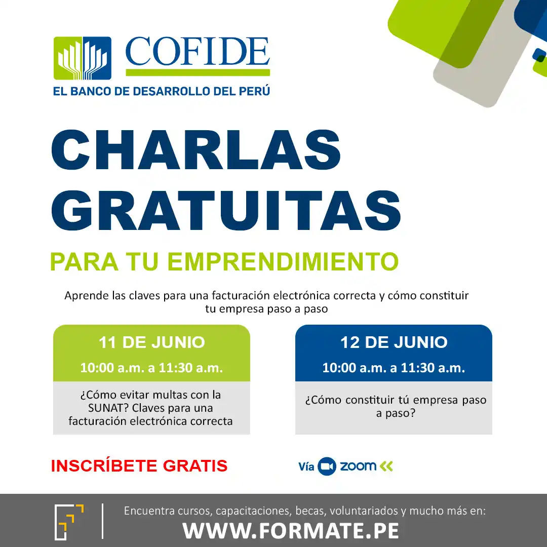Image from Convocatorias Administración: Empleos - Prácticas - Capacitaciones: 📢 ¡Charlas virtuales gratuitas! Organizada por el COFIDE ✅Más inform...