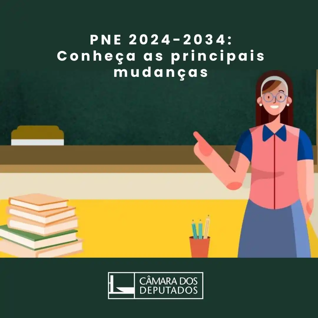 Image from Câmara dos Deputados: *📚 Conheça a proposta do novo Plano Nacional de Educação (PNE)* 🏛 A...