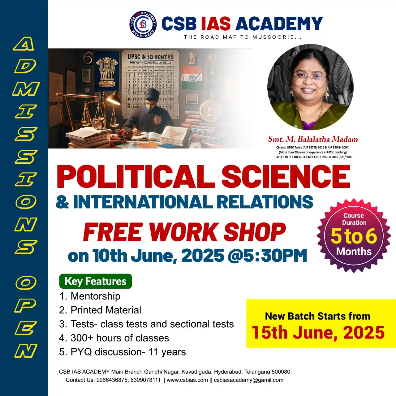Image from Bala Latha Madam: 🎓 CSB IAS ACADEMY Presents 🌍 POLITICAL SCIENCE & INTERNATIONAL RELA...