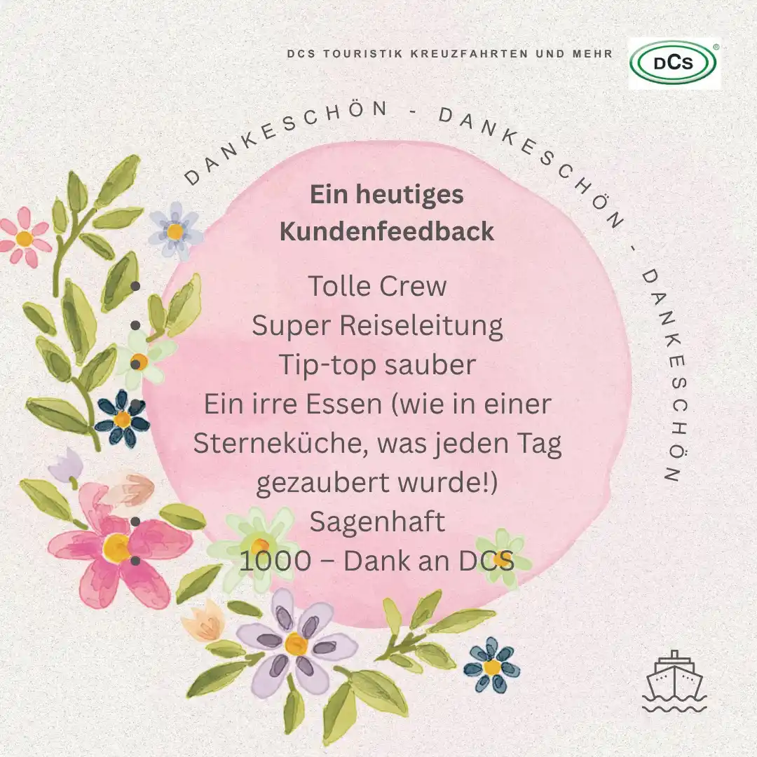 Image from Dein Flussschiff - DCS Kreuzfahrten und mehr www.dcs.travel: Dankeschön - Gern geschehen - Bitteschön Das gesamte Team der DCS Amet...