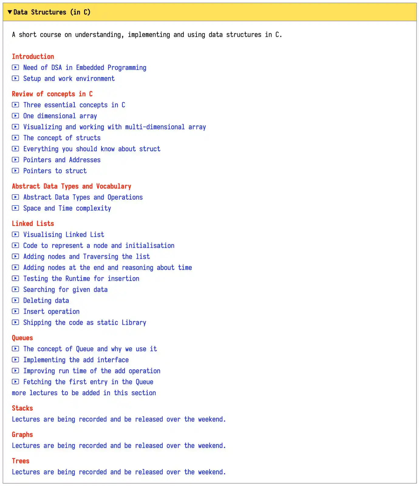 Image from Low level with Pyjamabrah!: Data Structures in C Added more lectures to the Data Structures in C ...
