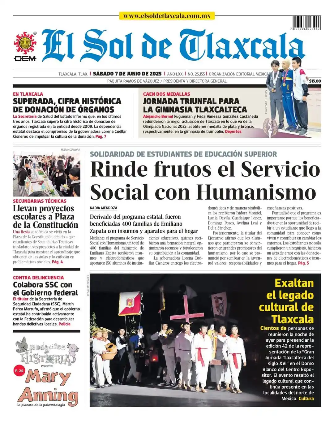 Image from El Sol de Tlaxcala: *¡ES SÁBADO!* 😀 📰 Te ofrecemos aquí la *portada del día* e informaci...